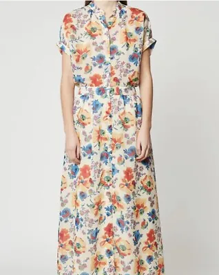 Sister Paul & Joe Tholonia Floral Button Front Midi Dress Size 38 US 6 • $28.99