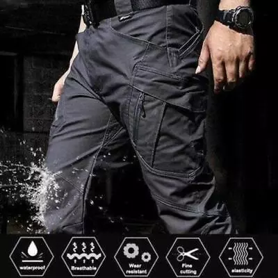 Pantalones De Trabajo Múltiples Bolsillos Elásticos Militares Viajes Para Hombre • $21.84