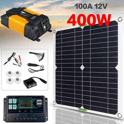 400W Solar Panel Kit 6000W Power Inverter 12V 100A Battery Charger Controller US • $42.98