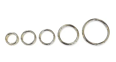 Welded O-Ring 10mm - 50mm Metal Nickel Plated 4mm Circle Rings X1 - X100 • £2.95