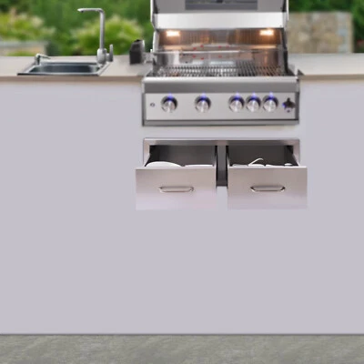 $135 • Buy Kitchen Cabinet Stainless Steel Access Drawer For Outdoor Grills Ovens BBQ NEW 