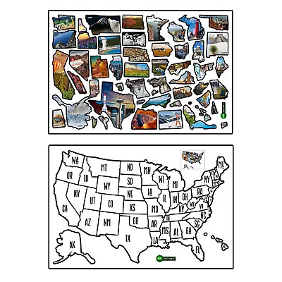 RV State Sticker Travel Map Trailer Camper Road Trip Accessories Vinyl Art New • £9.71
