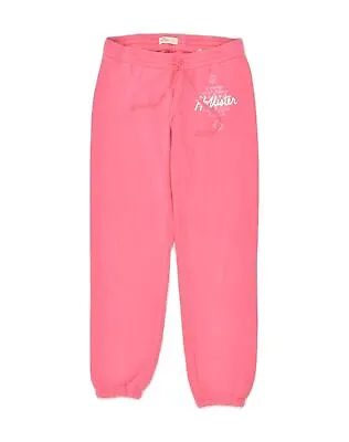 HOLLISTER Womens Tracksuit Trousers Joggers UK 10 Small  Pink Cotton OW08 • £11.91
