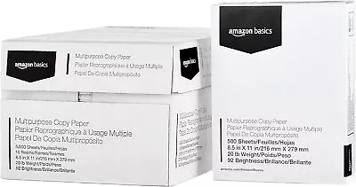 Amazon Basics Multipurpose Copy Printer Paper 8.5  X 11  20 Lb 10 Reams 500 • $42.74
