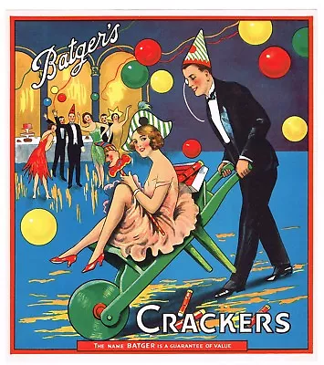 Old Label Vintage Firecrackers 1930 Mardi Gras Prohibition Gatsby England B92 • $24.95