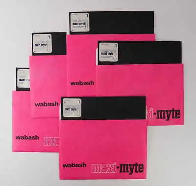 Five(5) Vintage Wabash Maxi-myte 8 Inch Floppy Disk (USED) • $39.97