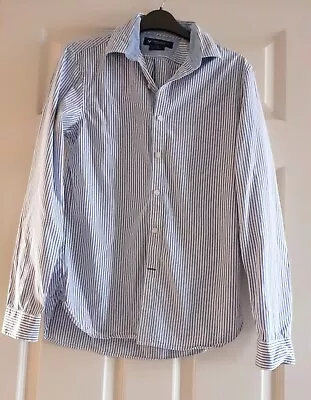 Mens American Eagle Blue Pinstripe Shirt Size XS Slim Fit • £4.99