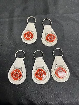 IAFF - International Association Fire Fighters - Leather Keyrings NEW LOT OF 5 • $13.99