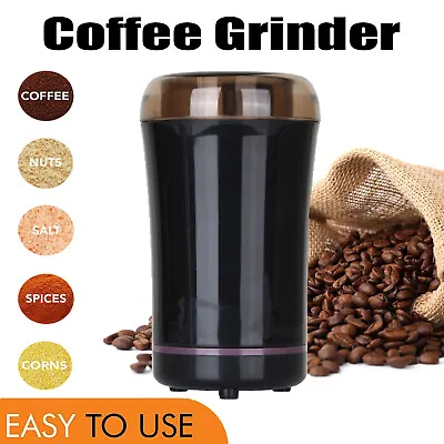 400W Electric Coffee Grinder Grinding Milling Nut Bean Spice Matte Blade Blender • £11.99