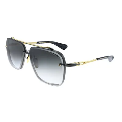 New Dita Mach-Six DT DTS121 62-05 Black Gold Metal Sunglasses Grey Gradient Lens • $580.27