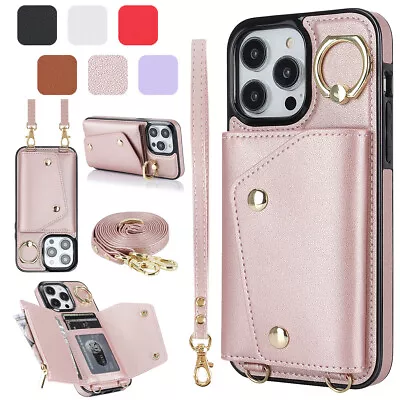 For IPhone 14 13 12 11 Pro Max XR XS 8 Plus Flip Leather Wallet Case Ring Cover • $19.13