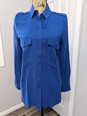 MNG NWT Women's Size 6 Blue Button Down Shirt • $10