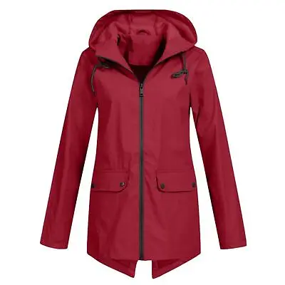 NEW Womens Waterproof Raincoat Ladies Outdoor Wind Rain Forest Warm Jacket Coat • £15.55