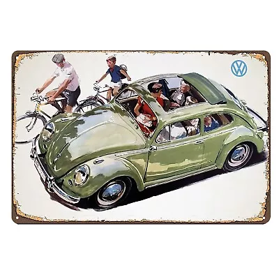 Vw Beetle Car Metal Poster Tin Sign 20x30cm • $14.90