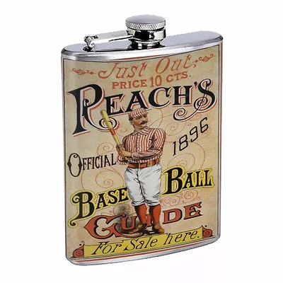 Vintage Baseball D4 8oz Hip Flask Stainless Steel Sports Baseball Player  • $14.95