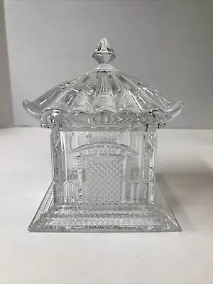 Rare Crystal Pagoda Candy Dish / Box  5.5× 4.25 Inch By Shannon Crystal #5369 • $59.99