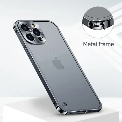 Metal Case For IPhone 15 Pro Max 14 Pro Aluminium Alloy Hard Bumper Matte Cover • £8.39
