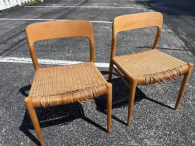 2 Niels Moller Oak Model 75 Chairs • $395