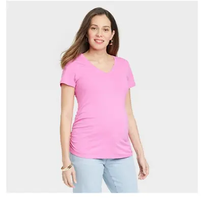 Short Sleeve V-neck Maternity T-shirt - Isabel Maternity By Ingrid & Isabel S • $7.14