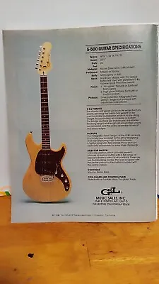 G&L S-500 GUITAR 1982 GUITAR PRINT AD.  11 X 8.5  H2 • $3.96