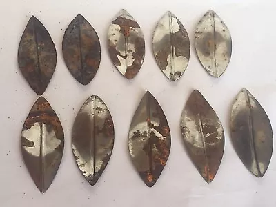 LOT OF 10 Steel Stamped 4  LEAVES LAMP PART NEW-Vintage STOCK-STEAMPUNK ART  • $10