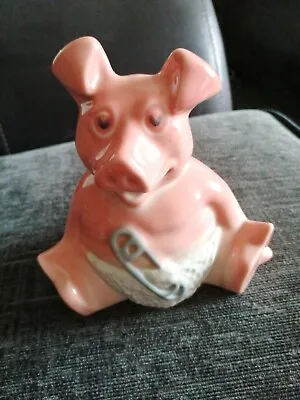 Natwest Vintage  Collectable 'woody ' Ceramic Baby Pig Money Box • £10