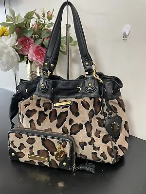 $40 • Buy Juicy Couture DayDreamer Velar Leopard Cheetah Print Handbag And Wristlet