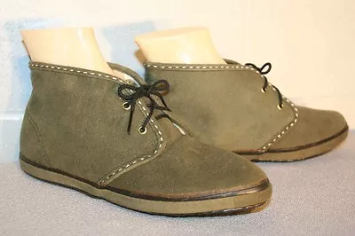 Sz 6 NOS Vtg  70s ANKLE BOOT LaCrosse GREEN Velvet Velour Sneaker BOOTIE Shoe • $67.43