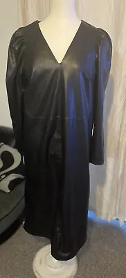 H&M Vegan Leather Dress Size Small Black BNWT • $12.44