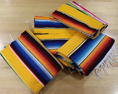 £38.58 • Buy Mexican Sarape Gold, Blanket, Rug, Picnic, Throw, Mat, Tablecloth, Hot Rod, Yoga