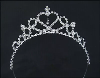 Kids Girls Child Wedding Prom Crystal Rhinestones Tiara Princess Crown Headband- • £3.71