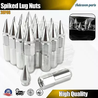 Cap Spiked Racing Wheel Lug Nuts 20PCS M12 X 1.5mm 60mm Arrow Style • $33.98