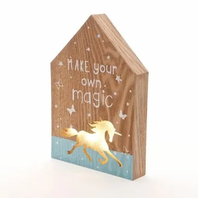 'Make Your Own Magic' Light Up Unicorn Led Plaque  • £11.99