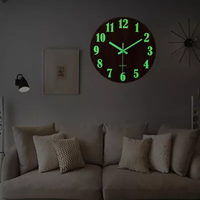 £10.95 • Buy 12  Round Luminous Wall Clocks Glow In The Dark Night Light Silent Digital Clock