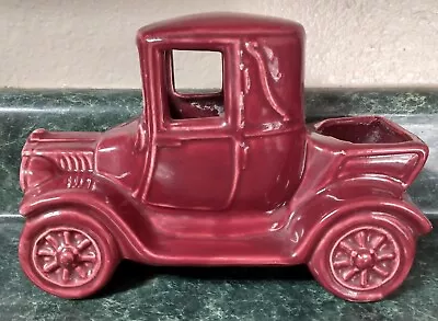 Vintage McCoy Pottery Model A Truck Car Planter Burgundy Maroon USA • $19.99