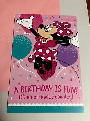 Happy Birthday Minnie Mouse Hallmark Greeting Card Disney Girl Daughter Friend • $3.89