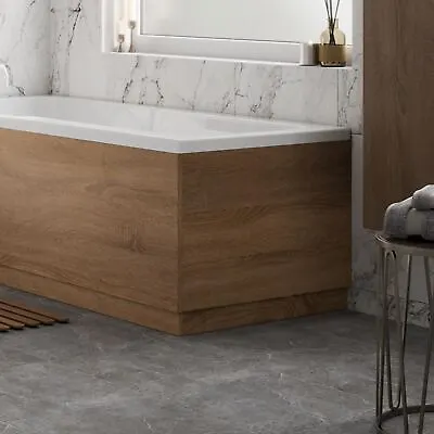 Bathroom Modern 750mm End Bath Panel For Straight Bath Plinth Oak Finish • £55
