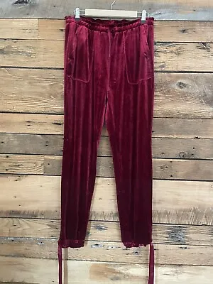 Womens Halara Velvet Jogger Sweatpants Sz L Cranberry Red NEW • $16.99