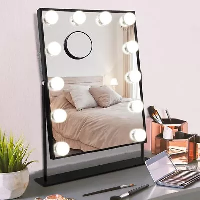 Hansong Black Vanity Mirror Makeup With Lights 12 Black-12 Bulbs  • $64.17