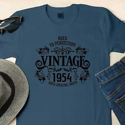 70th Birthday Gifts For Mens Vintage 1954 Men's T Shirt Born In 1954 70 Bday • £10.99