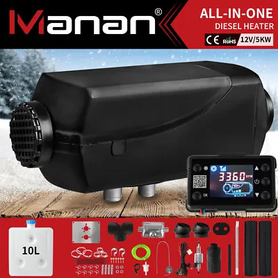 Manan Diesel Air Heater 12V 5KW Tank Caravan Thermostat LCD Motorhome Trailer • $149.99