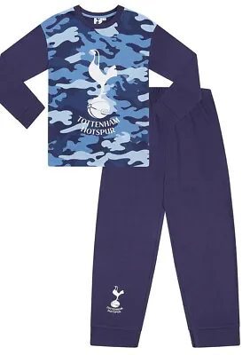 Kids Tottenham FC Spurs Blue Camouflage Long Pyjamas • £11.99