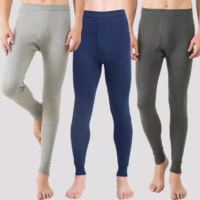 Mens Fleece Lined Pants Thermal Pants Breathable Long Johns Nightwear Leggings • $14.56