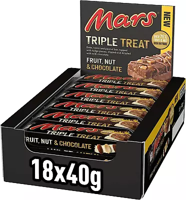 Mars Triple Treat Fruit & Nut Chocolate Bars Healthy Snacks Bulk Chocolate Mi • £14.15