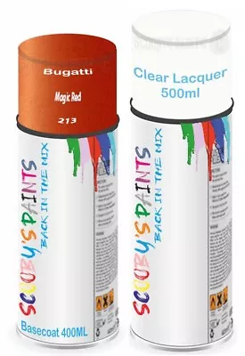 For Bugatti Aerosol Spray Paint Magic Red 213 Car Scratch Fix Repair Lacquer • £21.99