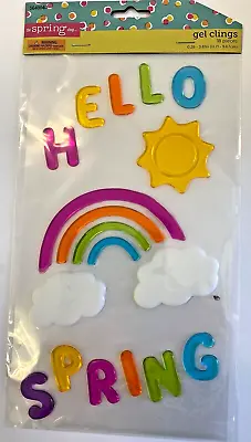 Hello Spring  Window Gel Cling Rainbow Sun Weather Classroom Decor • $6.95