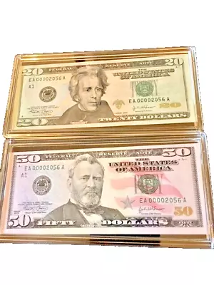 $20.00 & $50.00 Uncirculated Bills With Matching Numbers • $225