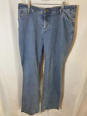 Colleen Lopez My Favorite Things Jeans Womens 16 Blue Denim Pocketed Belted. • $10.80