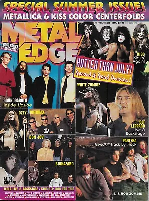 9/96 Issue Of METAL EDGE Magazine  KISS Cover  Def Leppard Biohazard Soundgarden • $9.99