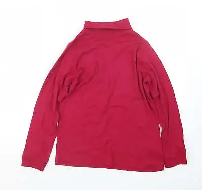 Preworn Womens Pink Roll Neck Cotton Pullover Jumper Size 12 • £5